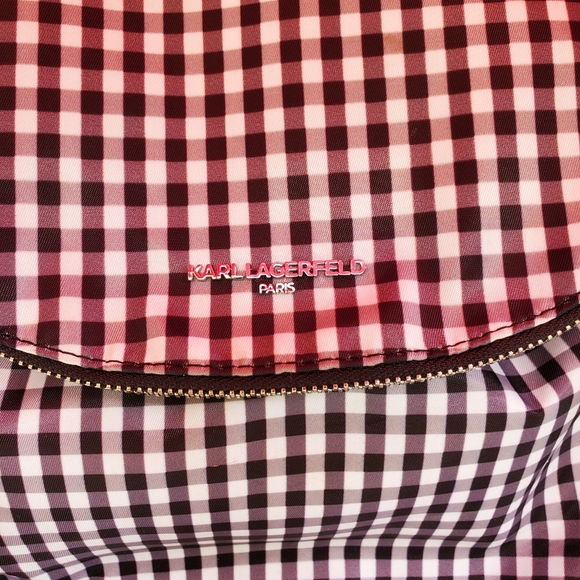 Karl Lagerfeld Mini Style Checkered Backpack purse - Picture 2 of 10